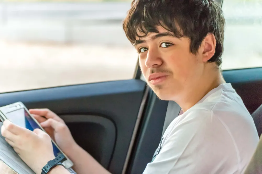 parking lot wifi student with tablet